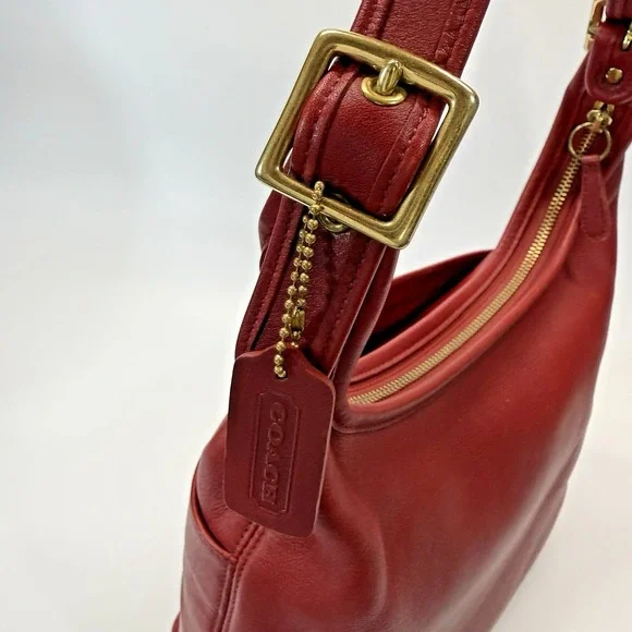 Vintage Coach Legacy Hobo Shoulder Hand Bag Red Leather Costa Rica 9058 Y2K - Picture 6 of 16